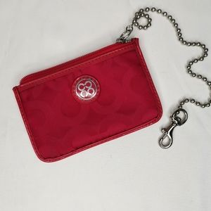 Coach cardholder coin purse pink monogram